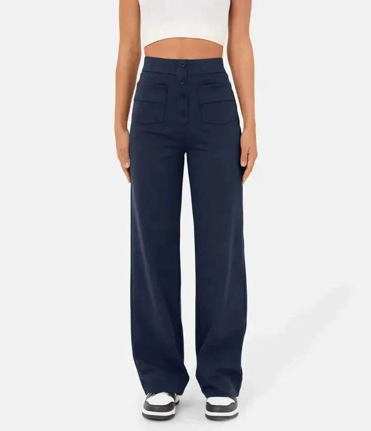 Jade - Pantaloni Casual Elasticizzati a Vita Alta