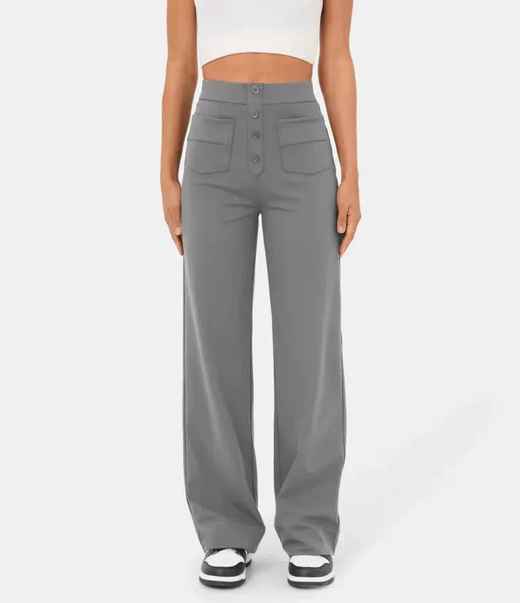 Jade - Pantaloni Casual Elasticizzati a Vita Alta