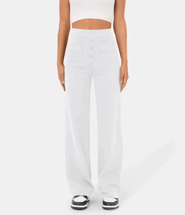 Jade - Pantaloni Casual Elasticizzati a Vita Alta