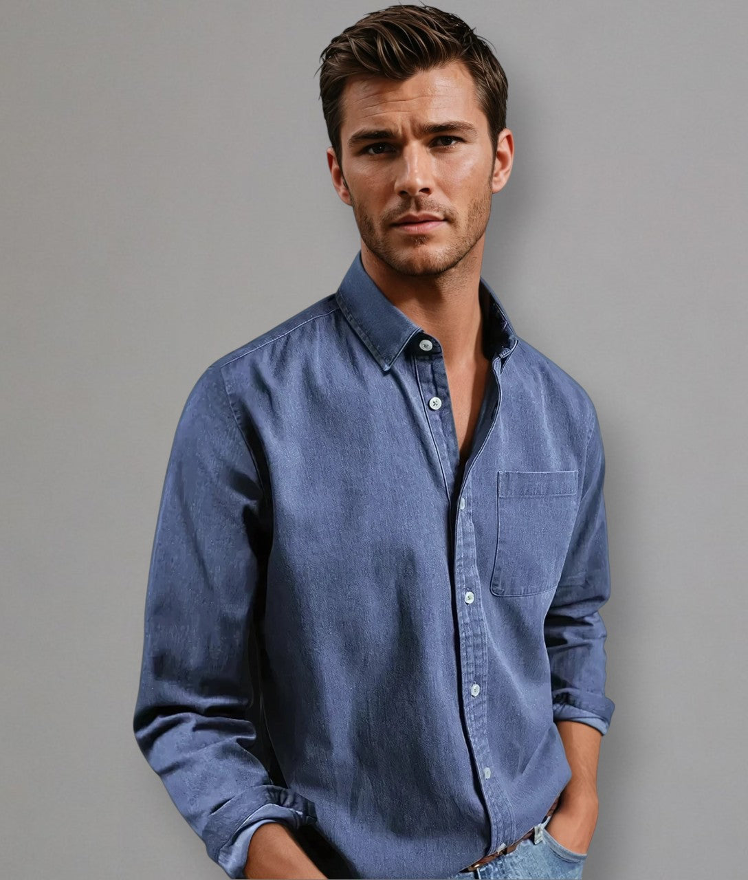 Revaro – Camicia da uomo senza pieghe e senza tempo