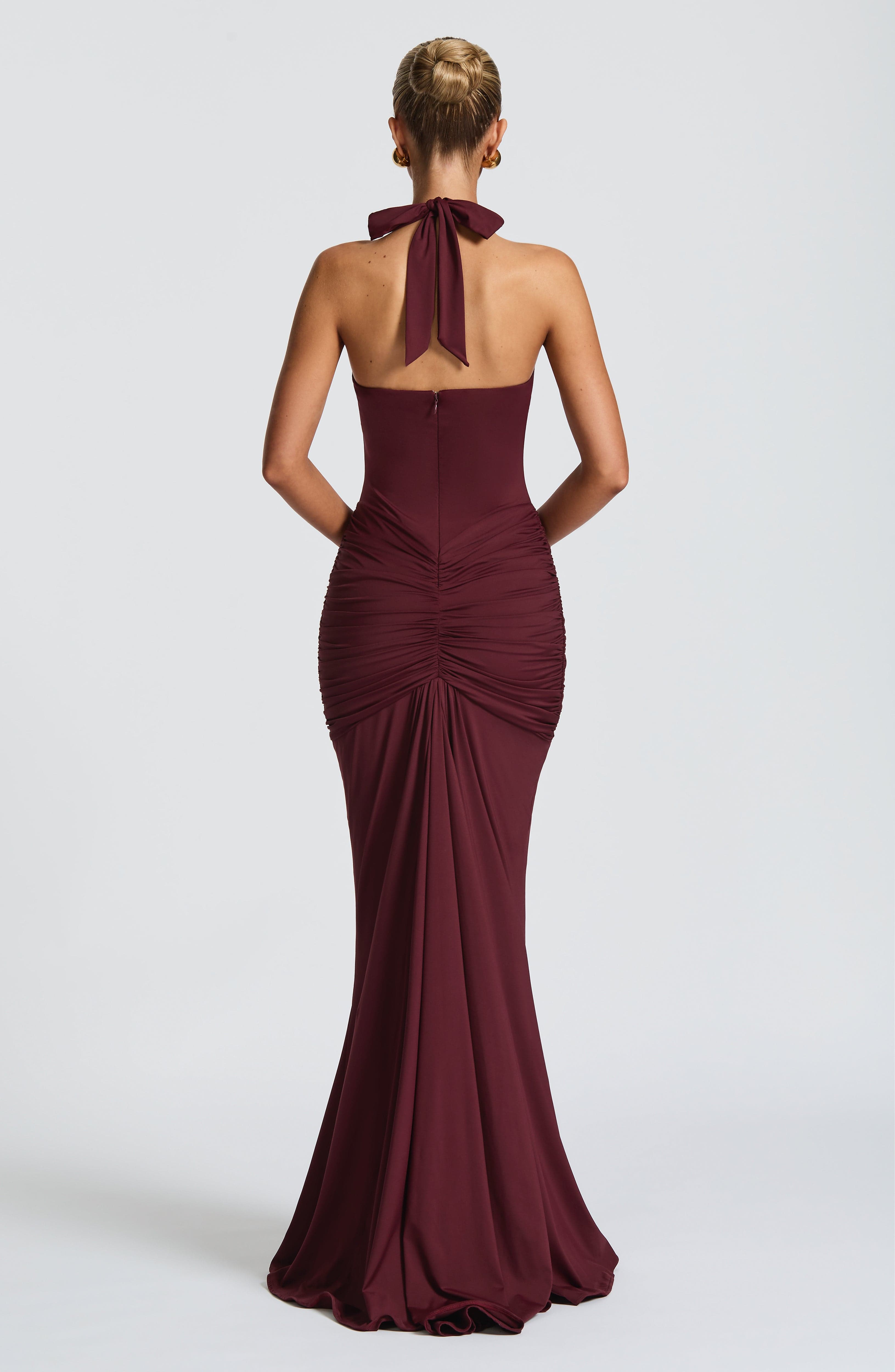 Severina – Deep Plunge Halter Gown