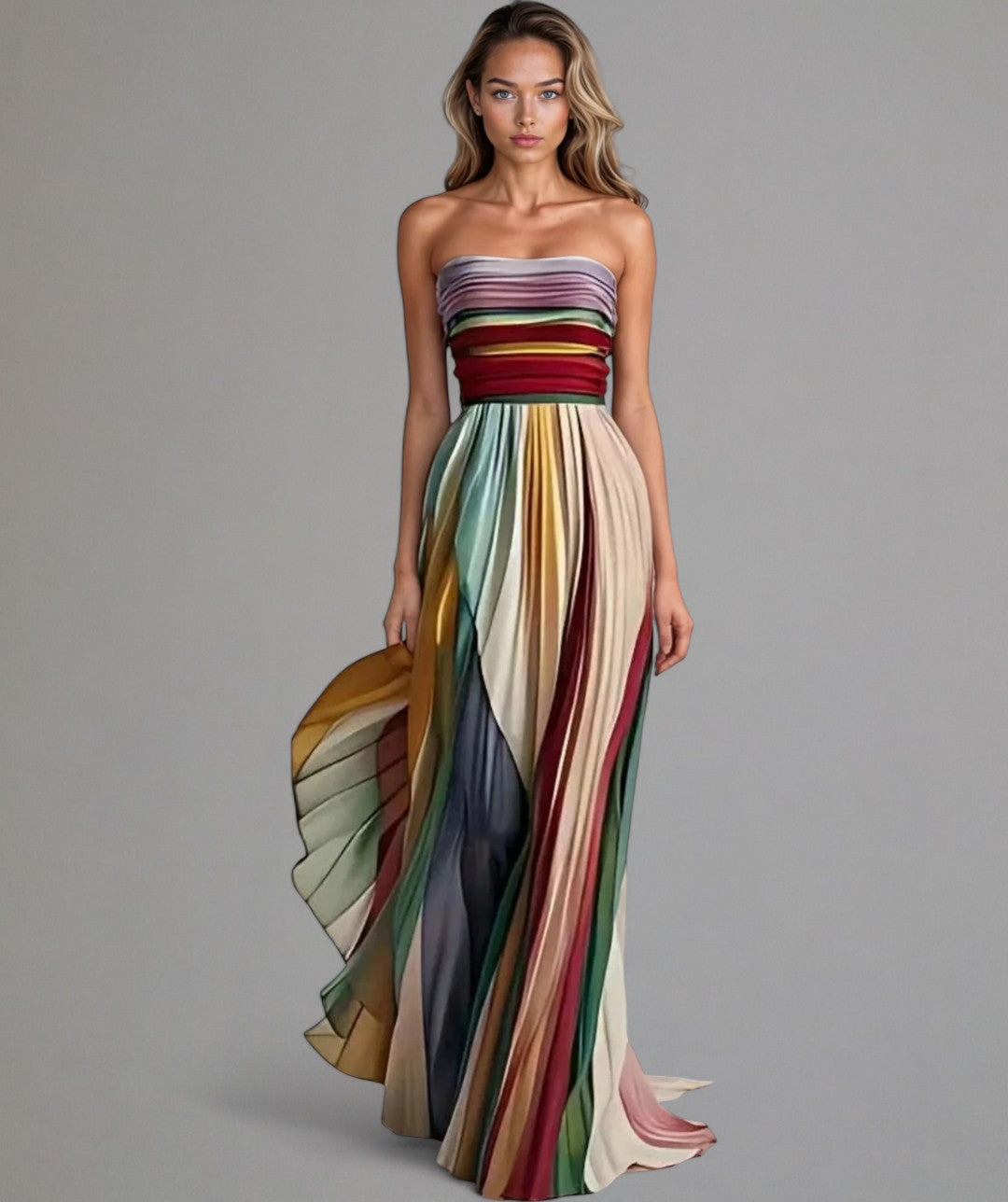 Isla – Abito estivo colorato senza spalline per le vacanze