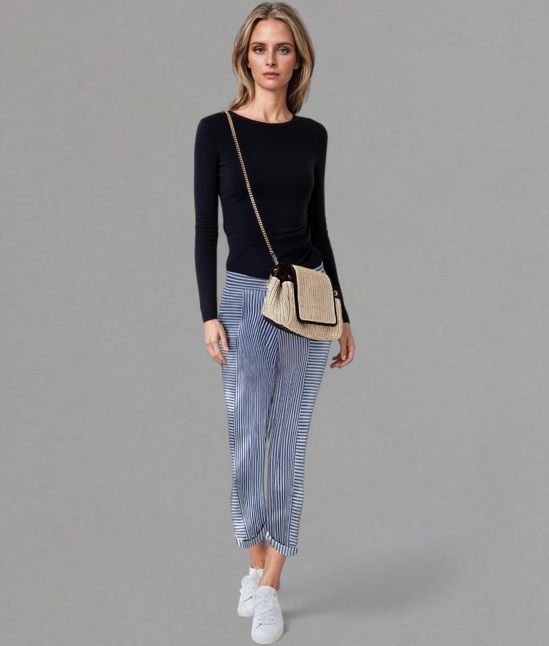 Valleria – Pantaloni a Righe Donna Vestibilità Morbida