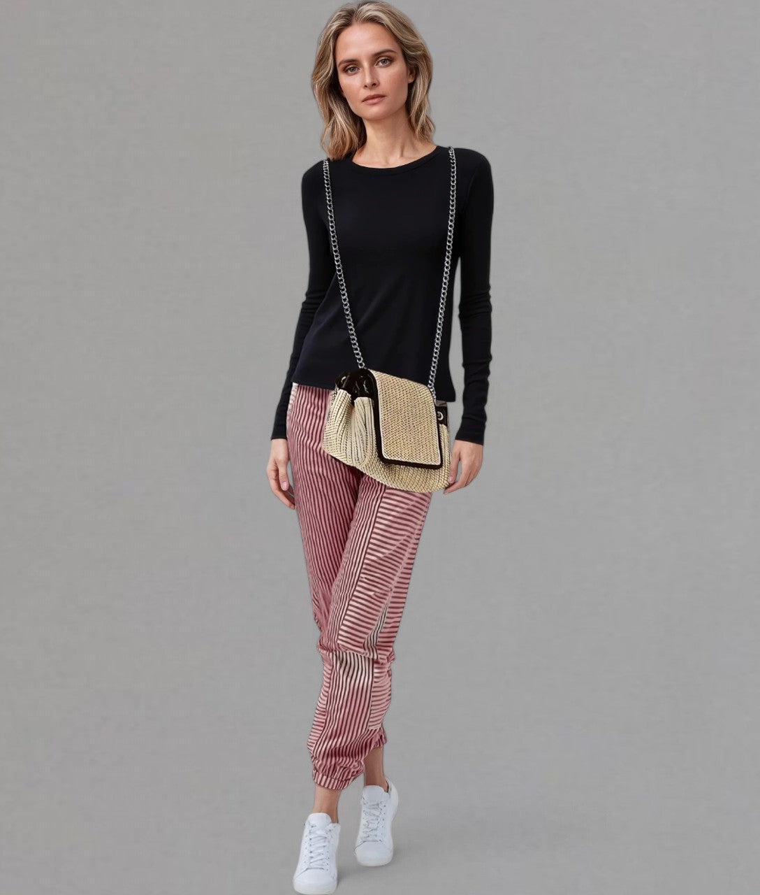 Valleria – Pantaloni a Righe Donna Vestibilità Morbida