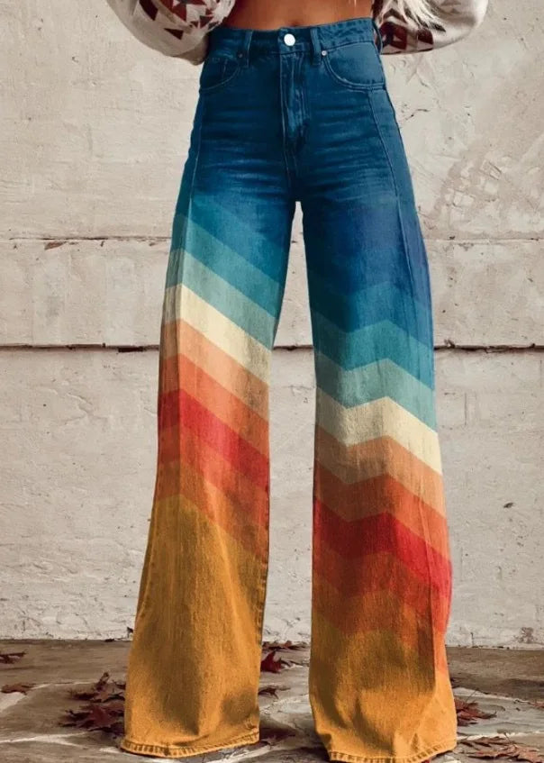 Indira – Pantaloni da Festival a Gamba Larga Stile Retro Boho