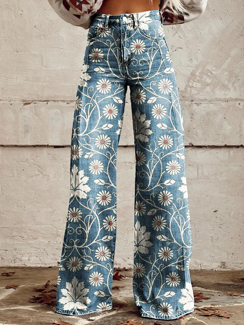 Indira – Pantaloni da Festival a Gamba Larga Stile Retro Boho
