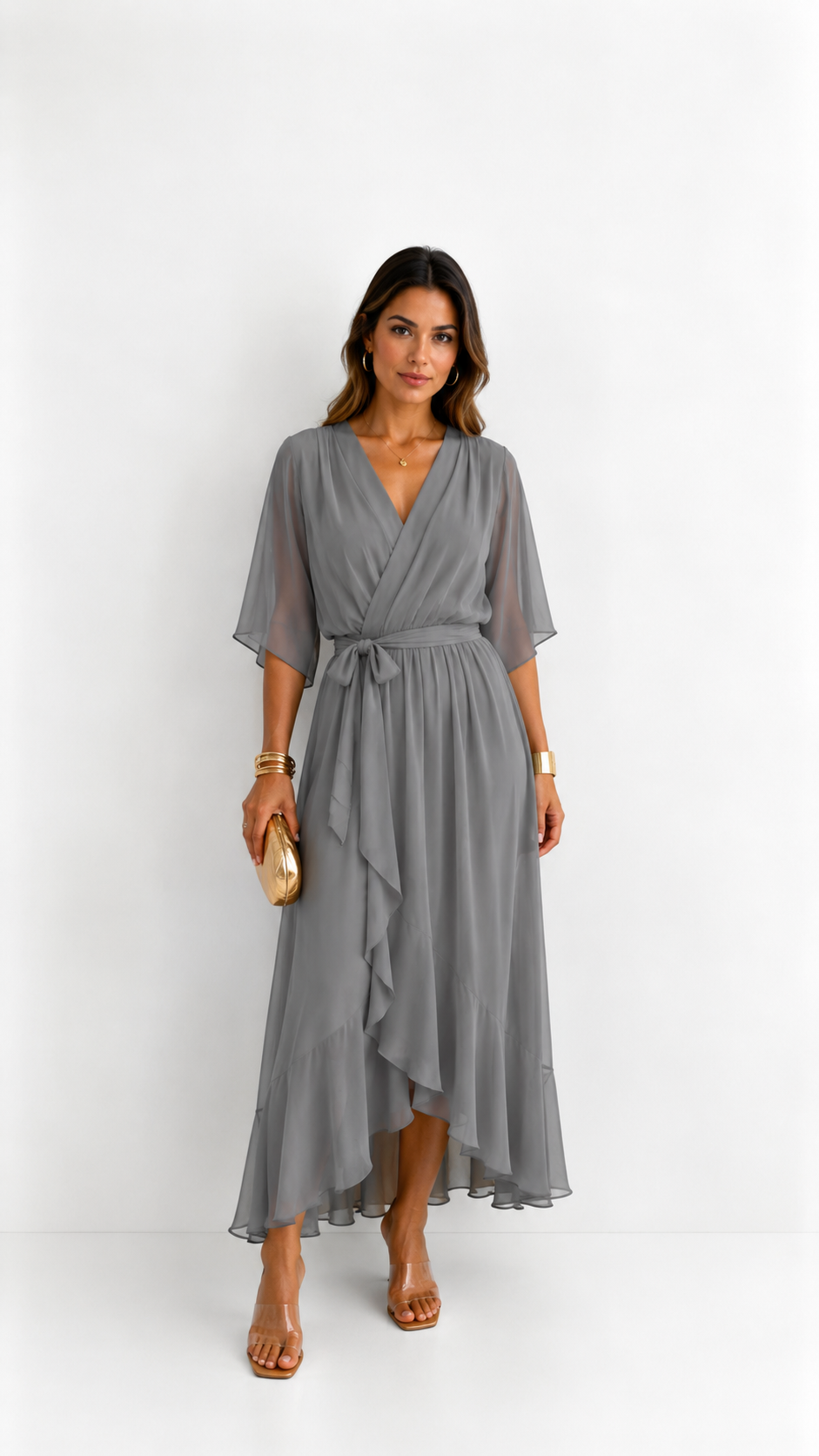 VITTORIA COMO | ABITO IN CHIFFON WRAP DA DONNA