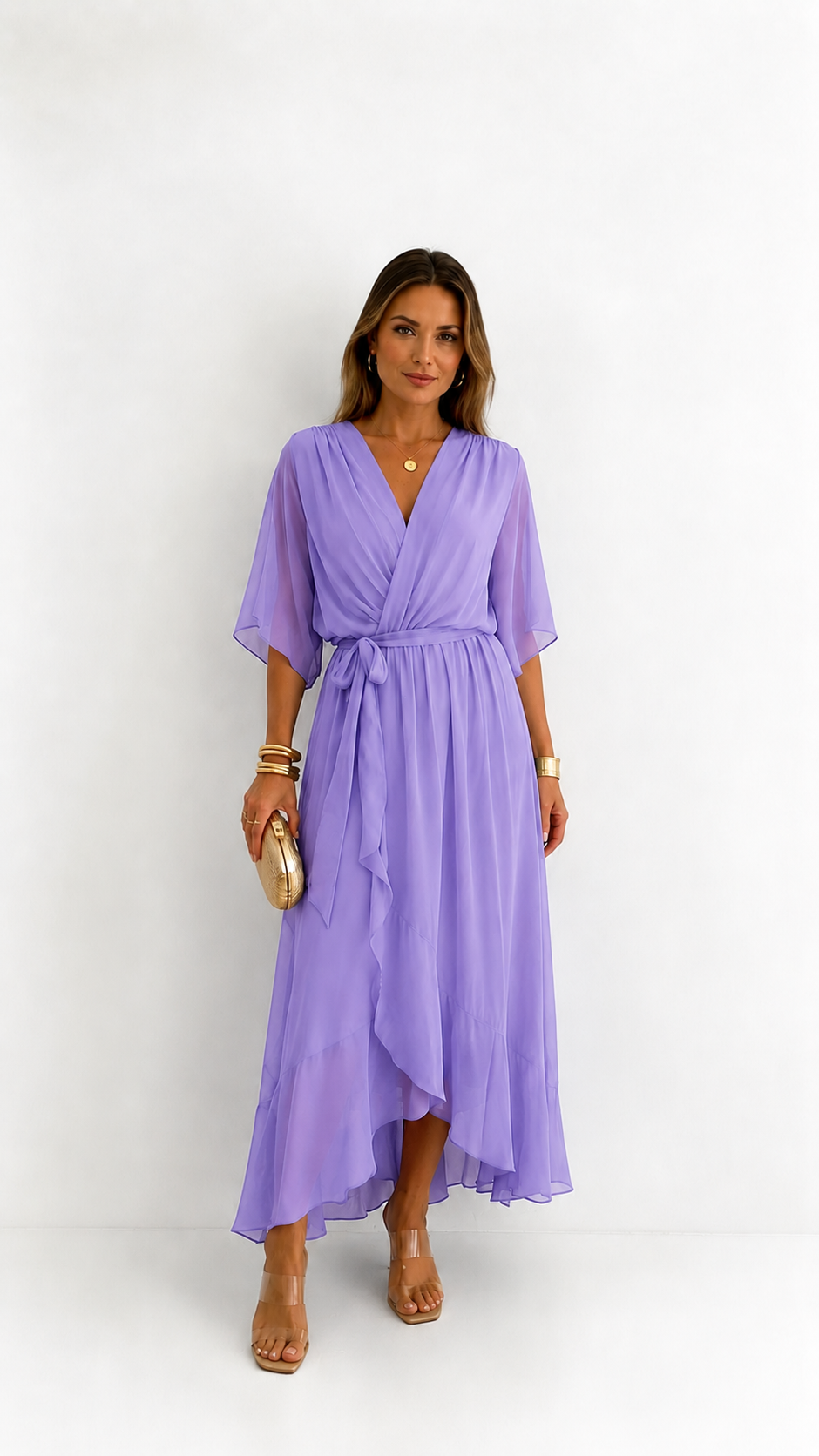 VITTORIA COMO | ABITO IN CHIFFON WRAP DA DONNA