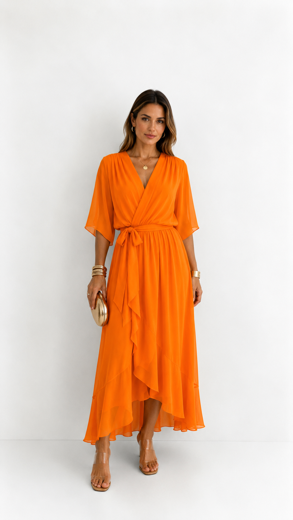 VITTORIA COMO | ABITO IN CHIFFON WRAP DA DONNA