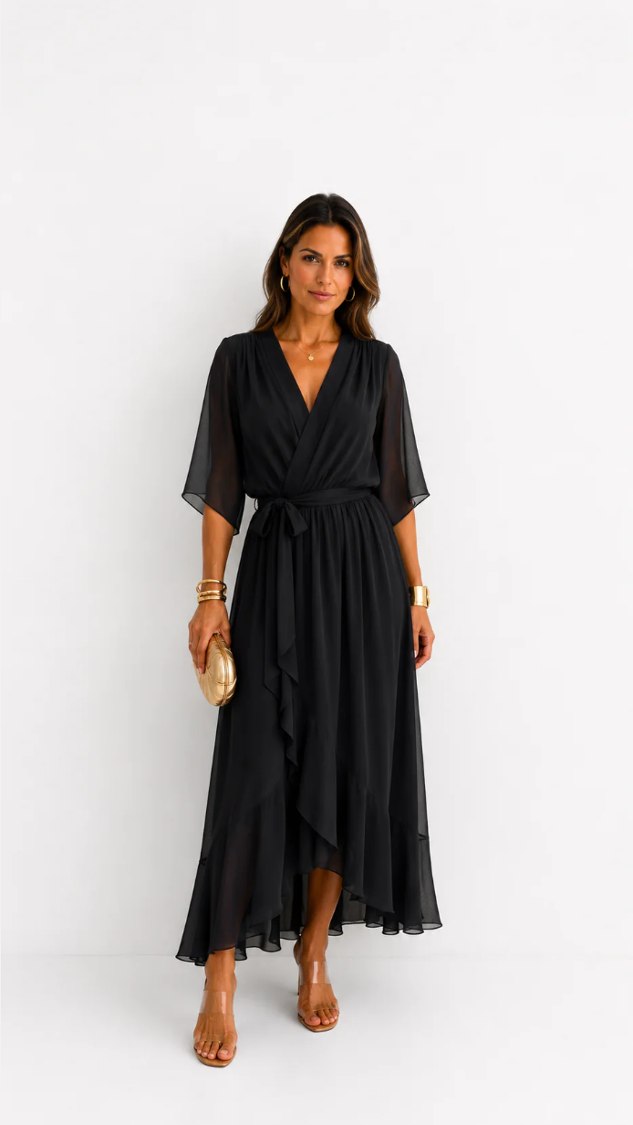 VITTORIA COMO | ABITO IN CHIFFON WRAP DA DONNA