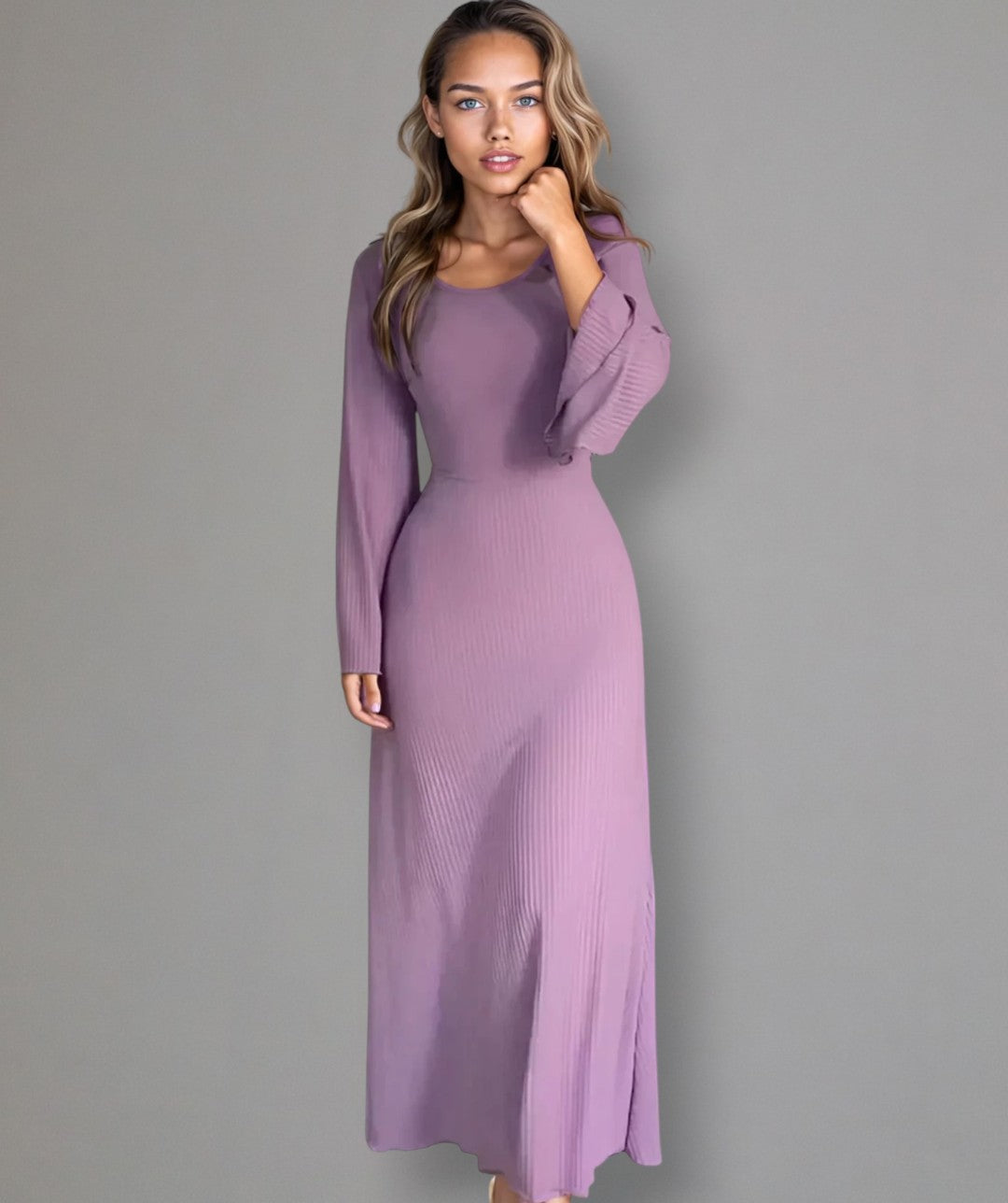 Charlotte – Abito da sera elegante a costine con fiocco posteriore